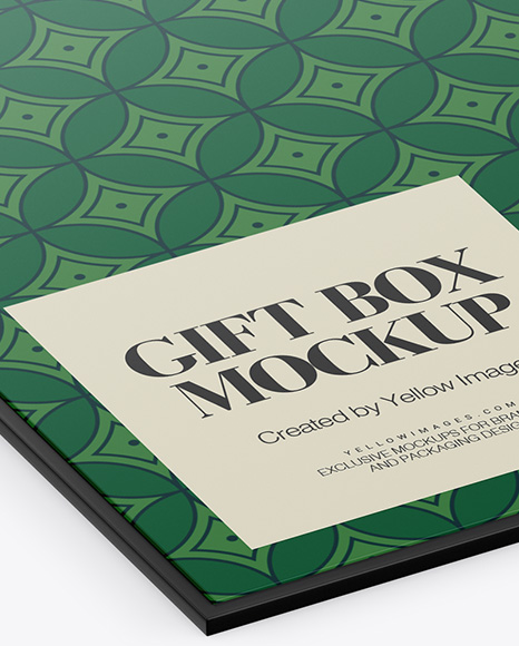 Glossy Gift Box With Apple iPhone X Mockup - Half Side View