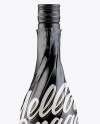 Wine Bottle in Glossy Paper Wrap w/ Label Mockup