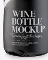 Wine Bottle in Glossy Paper Wrap w/ Label Mockup