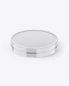 Glossy Round Cosmetic Jar Mockup - High-Angle Shot