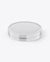 Glossy Round Cosmetic Jar Mockup - High-Angle Shot