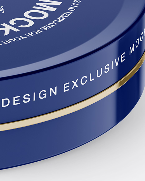 Glossy Round Cosmetic Jar Mockup - High-Angle Shot