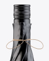 Wine Bottle in Glossy Paper Wrap Mockup