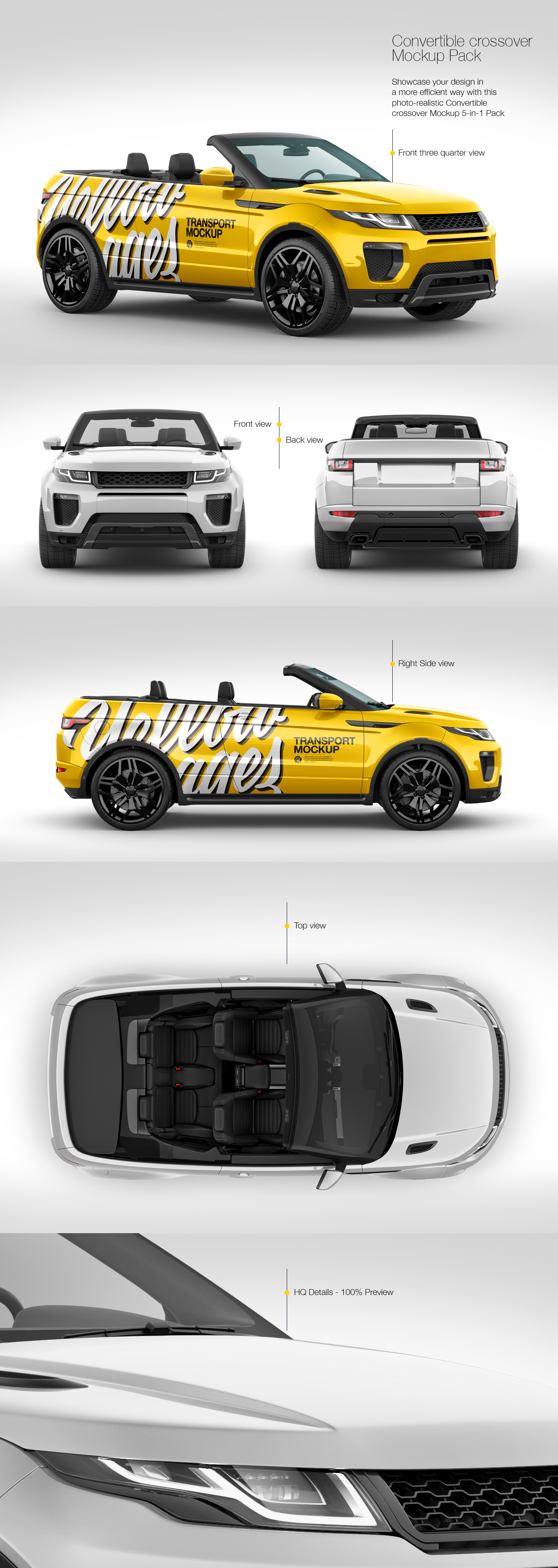Convertible Crossover Mockup Pack Convertible Crossover Mockup Pack