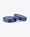 Two Glossy Round Cosmetic Jars Mockup Two Glossy Round Cosmetic Jars Mockup