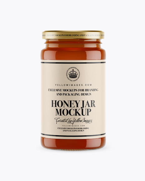 Honey Jar Mockup - Front View