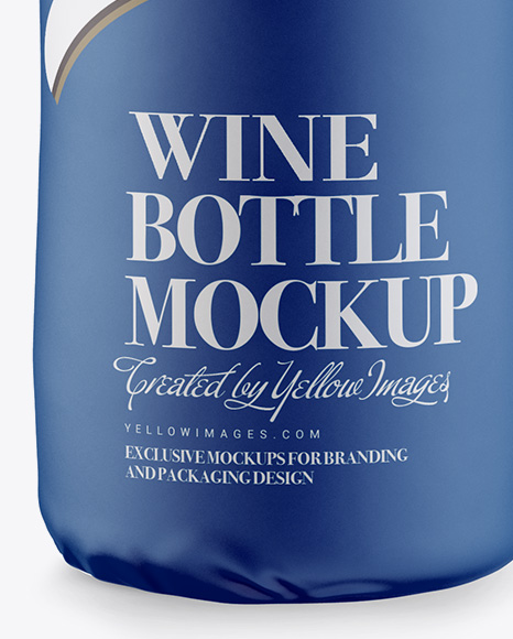 Wine Bottle in Matte Paper Wrap w/ Label Mockup