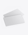 Two Business Cards Mockup - Half Side View (High-Angle Shot)