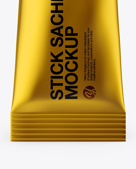 Metallic Stick Sachet Mockup - Front View