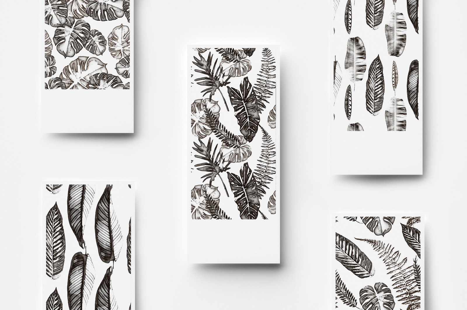 B&amp;W Jungle - Seamless Patterns