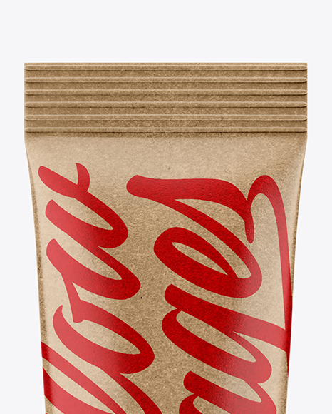 Kraft Stick Sachet Mockup - Front View