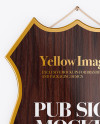 Wooden Pub Sign Mockup - Front View