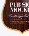 Wooden Pub Sign Mockup - Front View