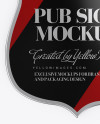 Metallic Pub Sign Mockup - Front View