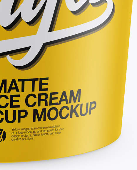 Matte Ice Cream Cup Mockup (High-Angle Shot)