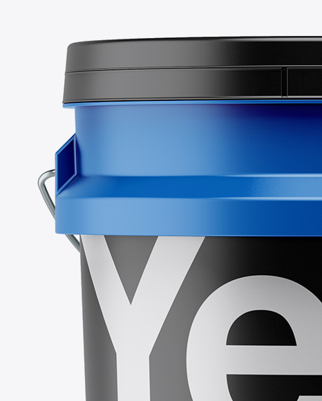 5L Matte Paint Bucket Mockup - Front View