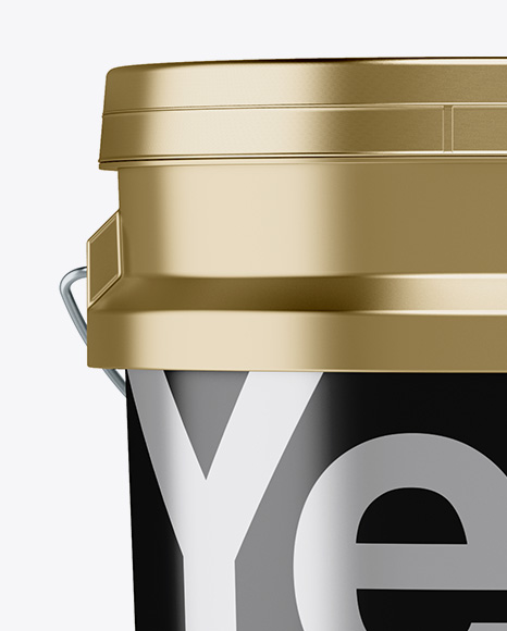 5L Metallic Paint Bucket Mockup - Front View