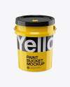 5L Glossy Paint Bucket Mockup - Front View (High-Angle Shot)