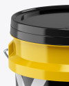 5L Glossy Paint Bucket Mockup - Front View (High-Angle Shot)