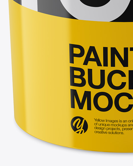 5L Glossy Paint Bucket Mockup - Front View (High-Angle Shot)