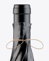 Wine Bottle in Glossy Paper Wrap Mockup