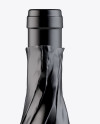 Wine Bottle in Glossy Paper Wrap Mockup