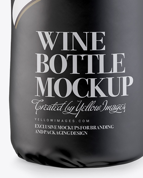 Wine Bottle in Glossy Paper Wrap Mockup