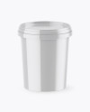 Glossy Ice Cream Cup Mockup (High-Angle Shot)