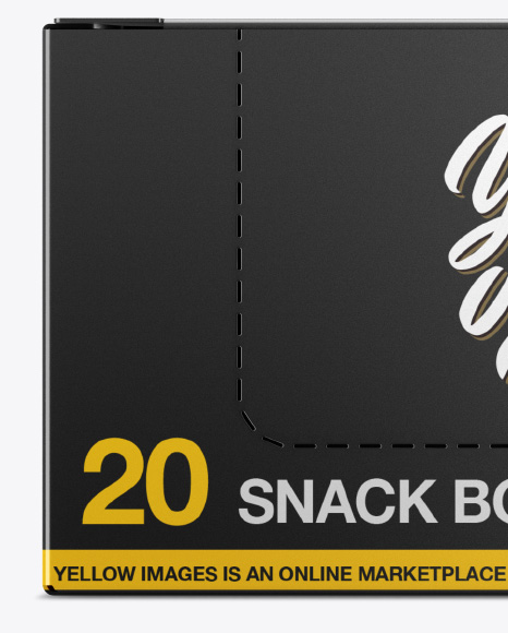 20 Snack Bars Closed Box Mockup - Front View