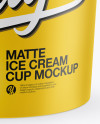 Matte Ice Cream Cup Mockup (High-Angle Shot)