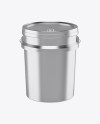 5L Metallic Paint Bucket Mockup - Front View (High-Angle Shot)