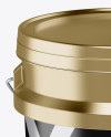 5L Metallic Paint Bucket Mockup - Front View (High-Angle Shot)