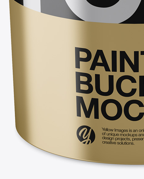 5L Metallic Paint Bucket Mockup - Front View (High-Angle Shot)