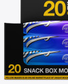 20 Metallic Snack Bars Box Mockup - Front View