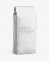 2,5 kg Matte Metallic Coffee Bag With Valve Mockup - Half-Turned View