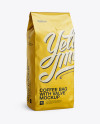 2,5 kg Matte Metallic Coffee Bag With Valve Mockup - Half-Turned View