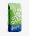 2,5 kg Matte Metallic Coffee Bag With Valve Mockup - Half-Turned View