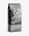 2,5 kg Matte Metallic Coffee Bag With Valve Mockup - Half-Turned View