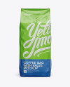 2,5 kg Matte Metallic Coffee Bag With Valve Mockup - Front View