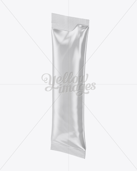 Plastic Stick Sachet Mockup - Halfside View