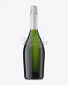 Green Glass Champagne Bottle Mockup - Front View