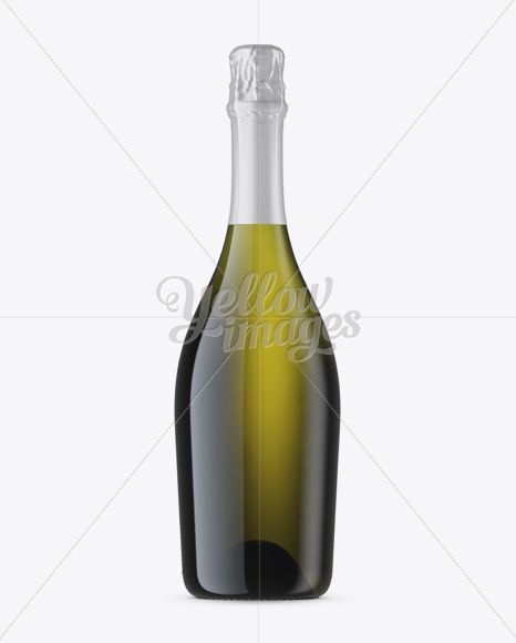 Antique Green Champagne Bottle Mockup - Front View