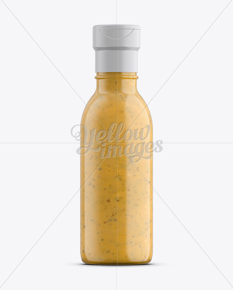 Mustard Glass Bottle W/ Flip-Top Cap Mockup