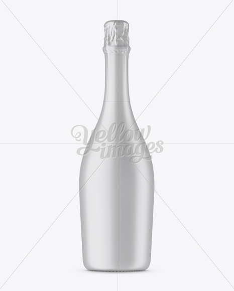 Matte Champagne Bottle Mockup - Front View