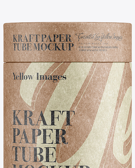 Small Kraft Paper Tube Mockup – Front View