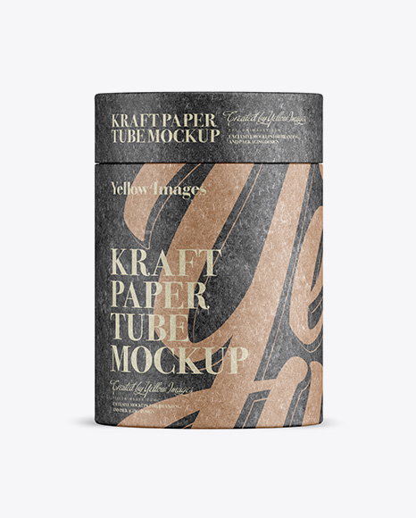 Small Kraft Paper Tube Mockup – Front View