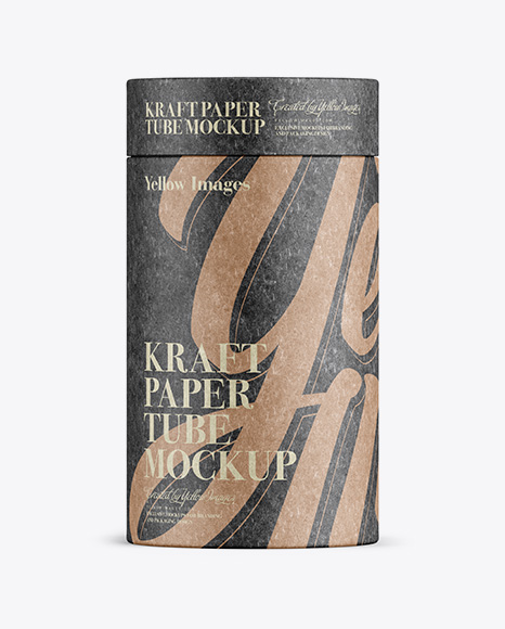 Middle Kraft Paper Tube Mockup – Front View