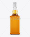 Glass Bottle W/ Whiskey Mockup - Front View