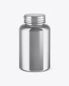 Metallic Pills Bottle Mockup (High-Angle Shot)