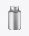 Matte Metallic Pills Bottle Mockup (High-Angle Shot)